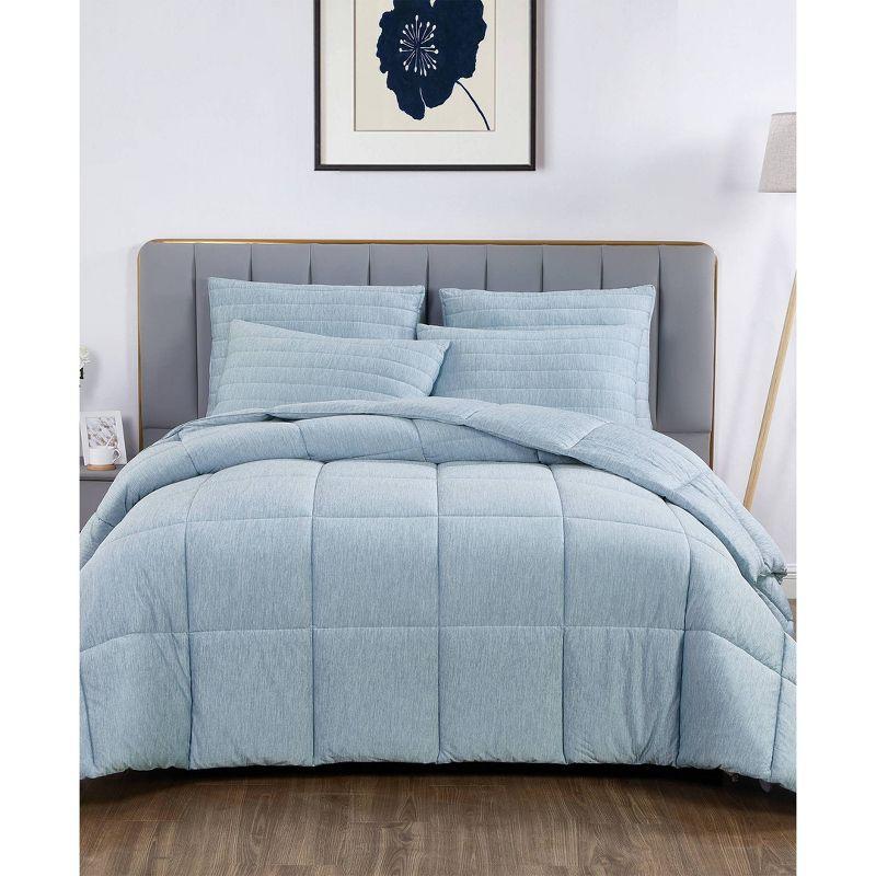 King Heathered Blue Down Alternative Cooling Comforter