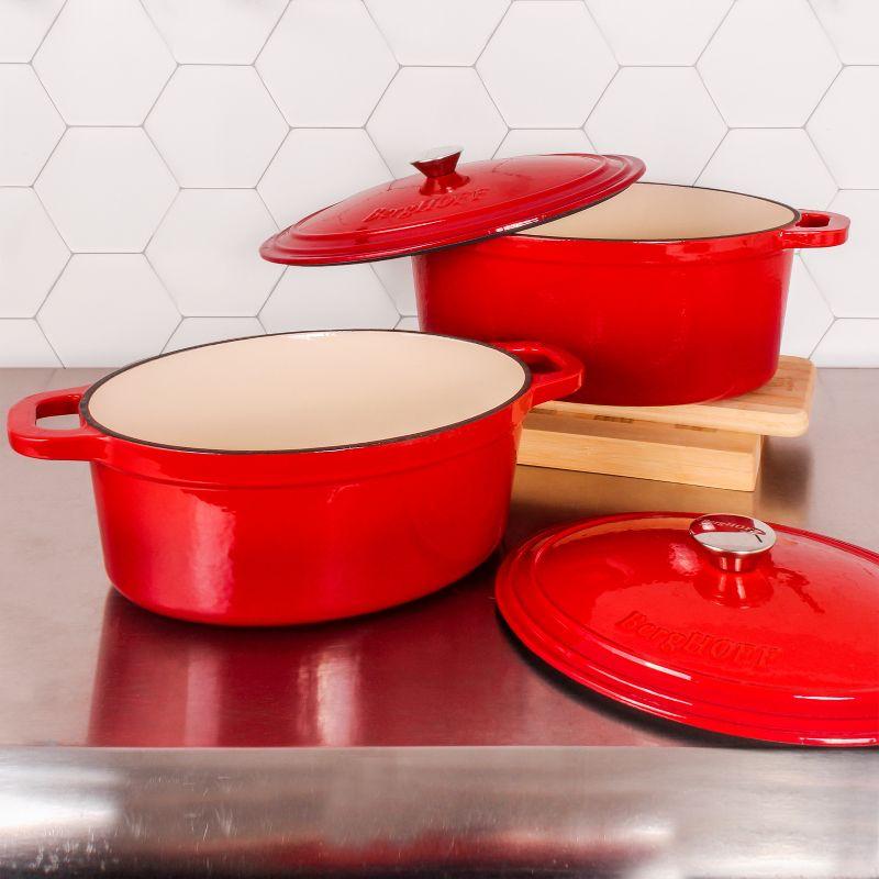 BergHOFF Neo 4Pc Cast Iron Cookware Set with 5Qt. and 7Qt. Covered Dutch Ovens