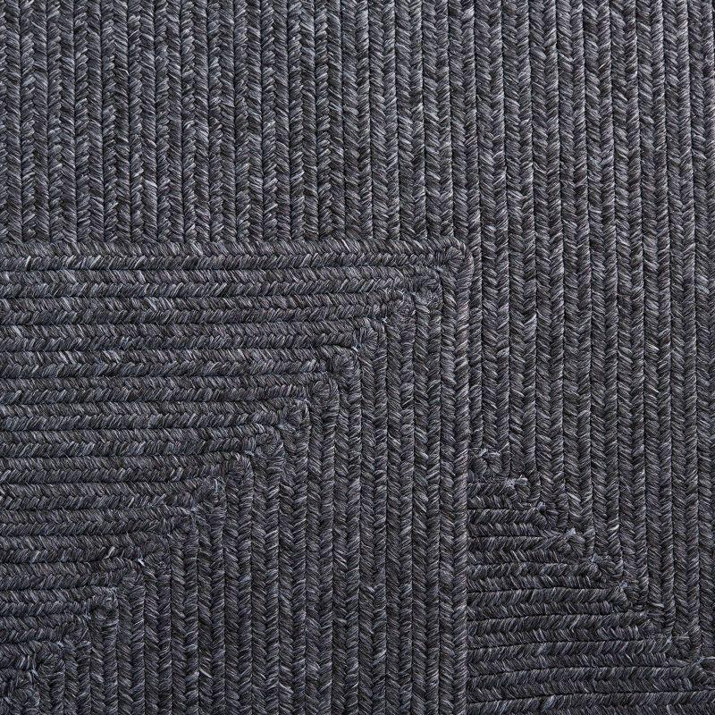 Braided BRA201 Hand Woven Indoor Machine Washable Area Rug - Black - 6'x6' - Safavieh