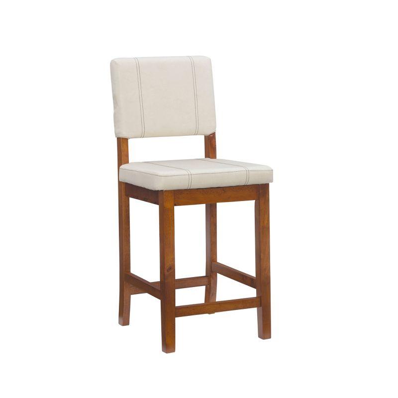 Milano 24" Cream Upholstered Wood Counter Stool