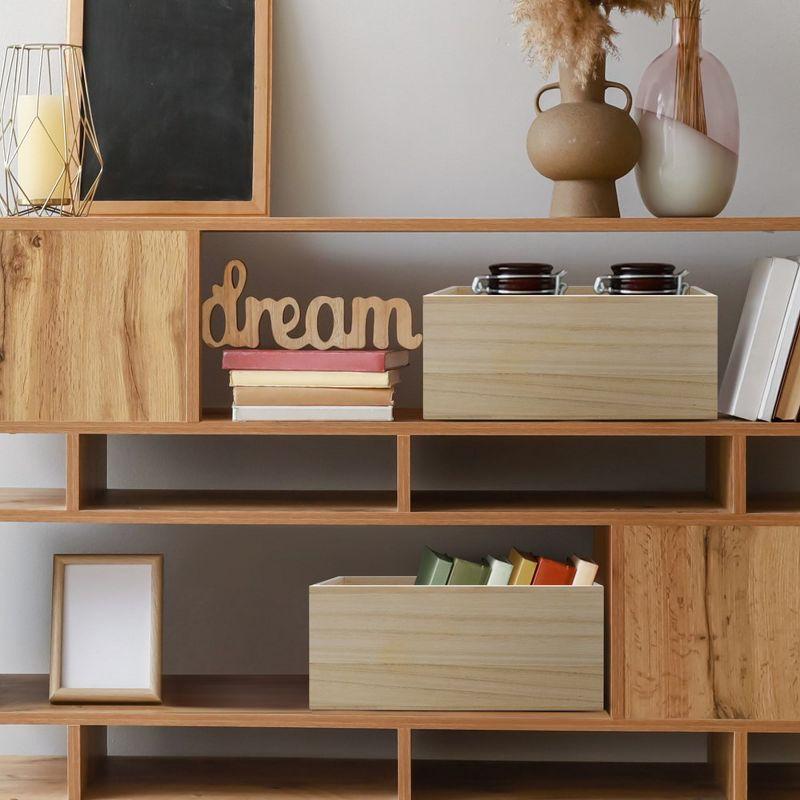 Sorbus Sorbus 2-Pack Unfinished Wood Crates Organizer Bins, Wooden Box, Cabinet Containers, Large, Set of 2