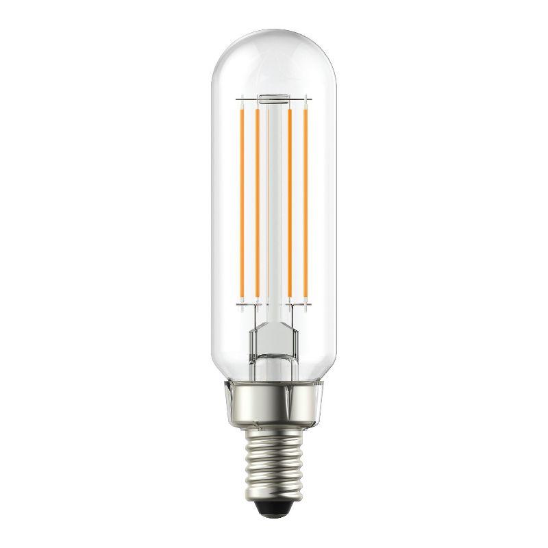 GE 3pk 60W Refresh T8 LED Light Bulbs Daylight: E12 Candelabra Base, Dimmable, 500 Lumens, 5000K, Suitable for Wet Locations