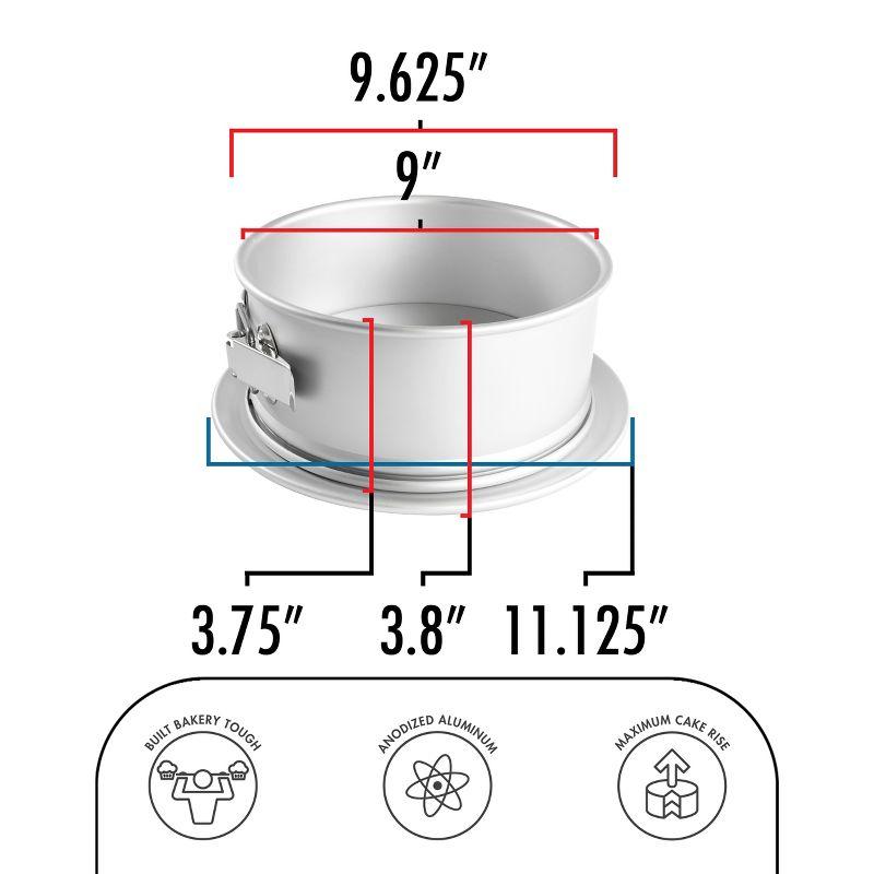 9-Inch Silver Aluminum Non-Stick Springform Pan