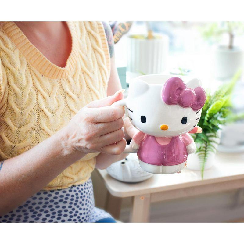 Silver Buffalo Sanrio Hello Kitty 3D Sculpted Ceramic Mug | Holds 20 Ounces