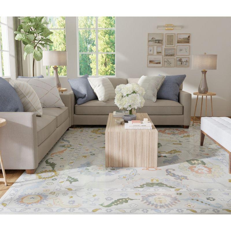 Karina Transitional Floral & Botanical Ivory/Gold/Green Area Rug