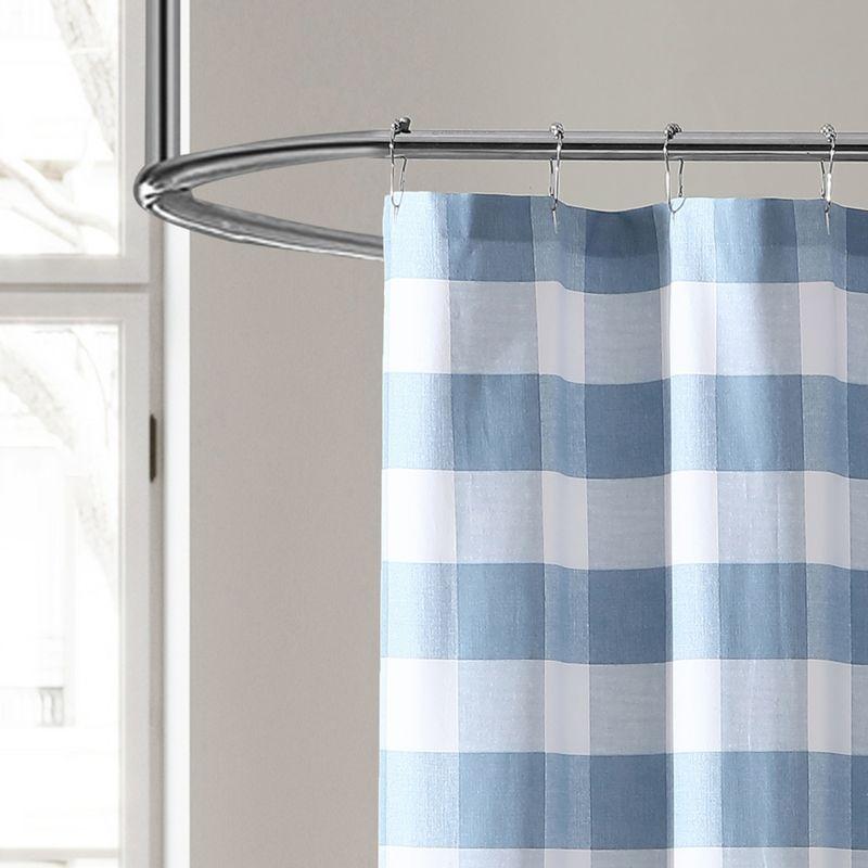 Cynthia Cotton Blue/White Shower Curtain