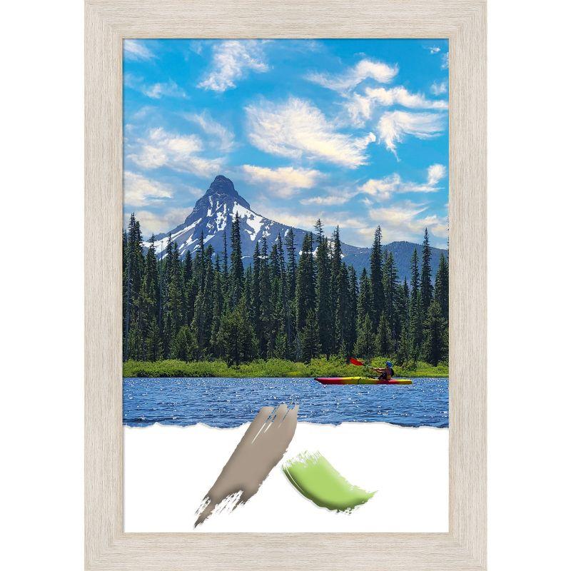 Hardwood White Wash 24x36 Inch Real Wood Picture Frame