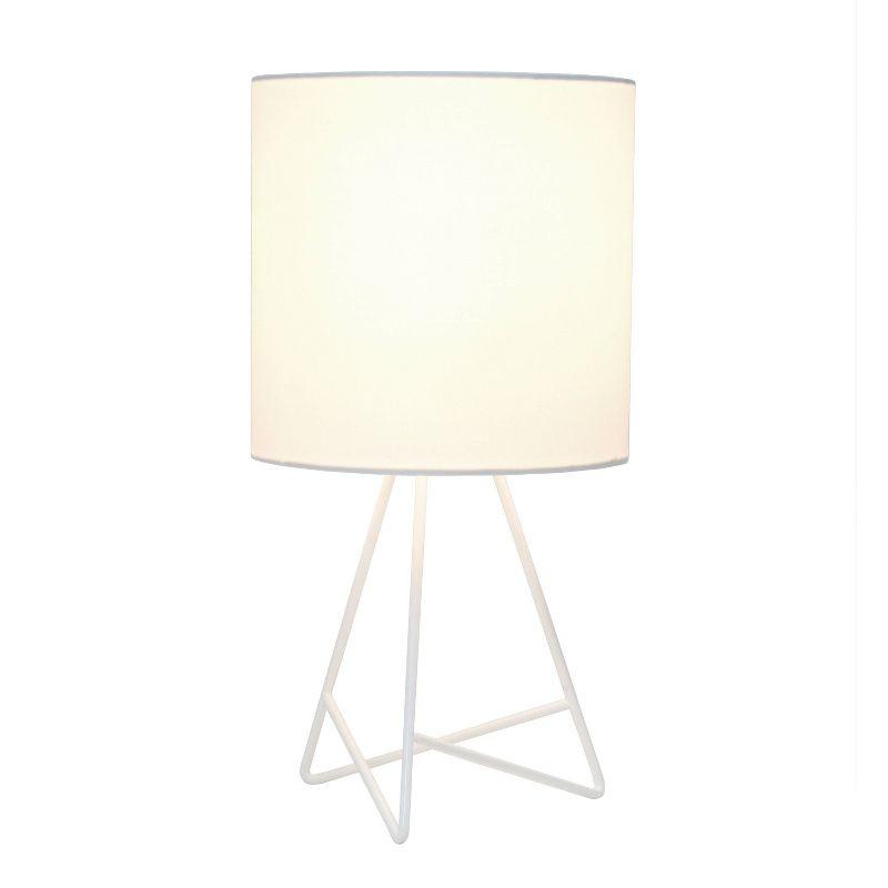 Down To The Wire Table Lamp with Fabric Shade White - Simple Designs: Modern Nightstand Light, ETL Listed