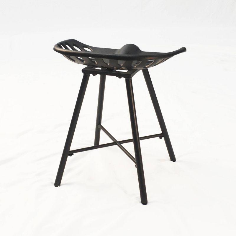 Jace Black Cast Iron Tractor Seat Fireside Bench