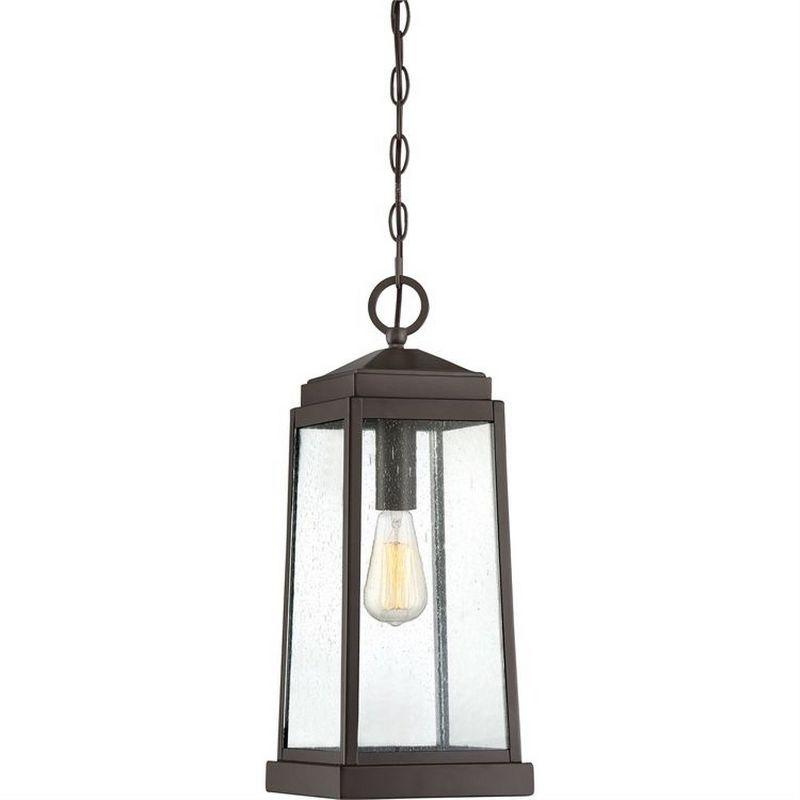 Bronze Seedy Glass Indoor/Outdoor Hanging Lantern Pendant