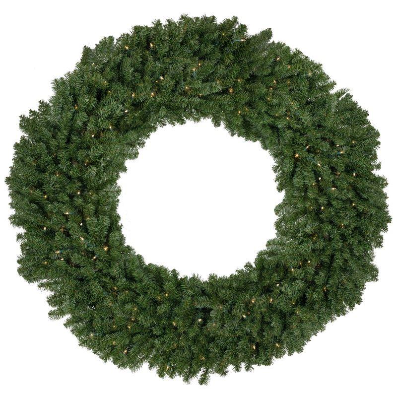 7-Foot Pre-Lit Canadian Pine Artificial Christmas Wreath with Clear Lights