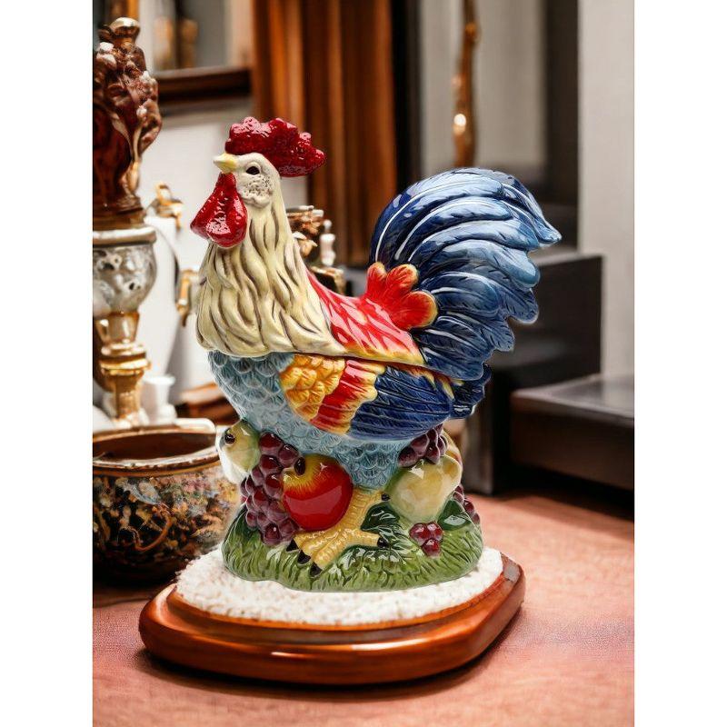 Kevins Gift Shoppe Ceramic Colorful Rooster Cookie Jar