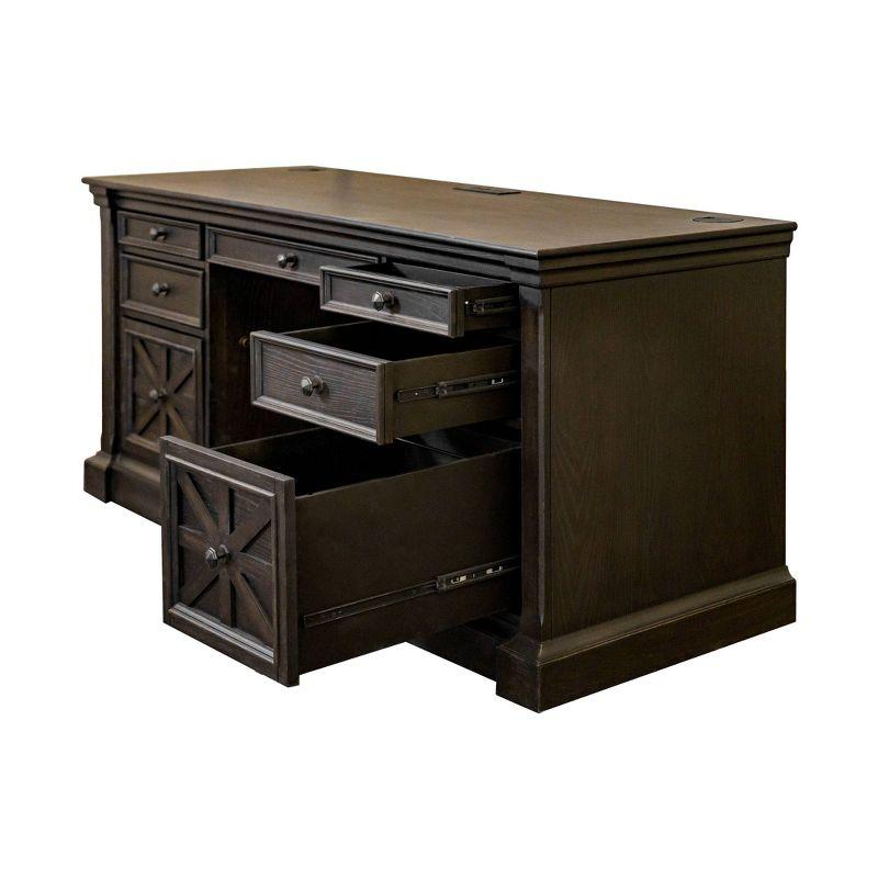 Kingston Traditional Wood Office Desk Dark Brown - Martin Furniture