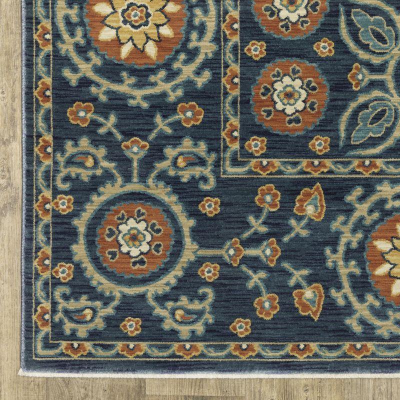 Oriental Weavers Francesca FR11B Blue/ Rust Indoor Area Rug - 3'3" x 5'