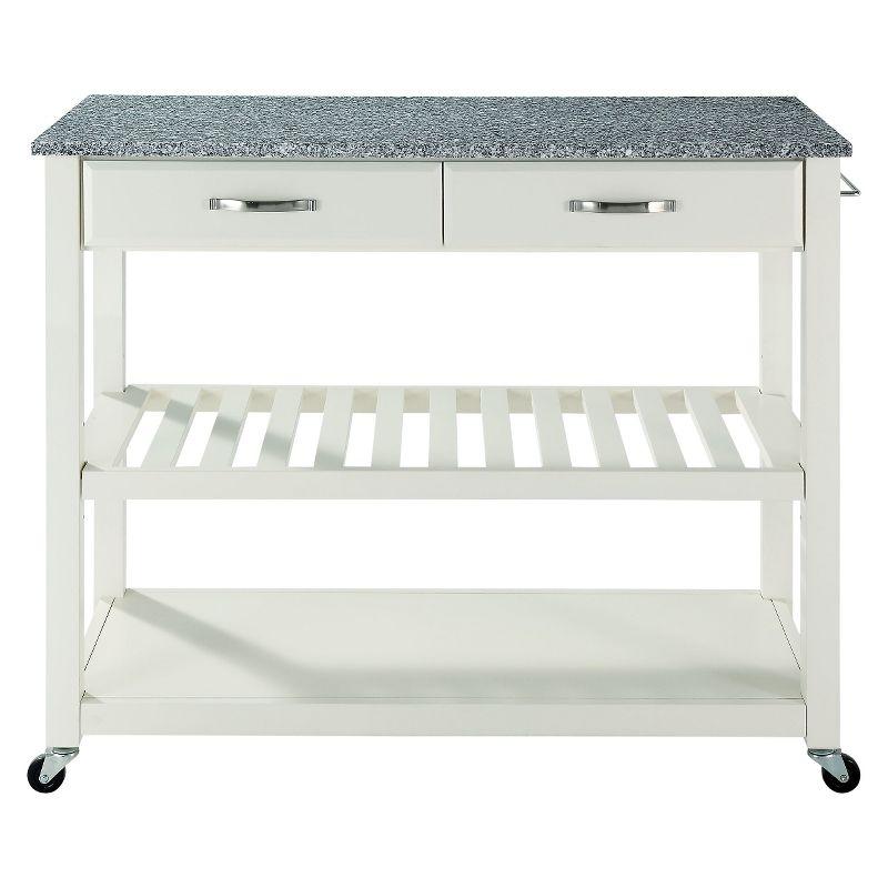 Solid Granite Top Kitchen Cart/Island with Optional Stool Storage - Crosley