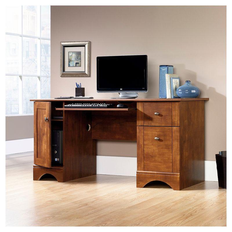 Computer Desk - Brushed Maple - Sauder: Home Office Furniture with Open Shelf & Nickel Pulls