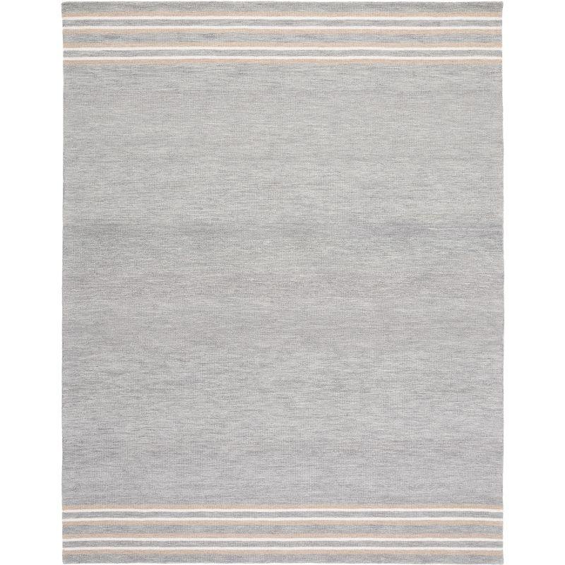 Elegant Gray Wool 6' x 9' Hand-Tufted Rectangular Area Rug