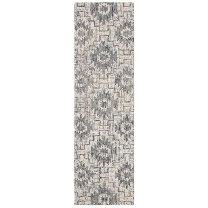 Abstract ABT202 Handmade Indoor Runner - Ivory/Dark Grey - 2'-3"x8' - Safavieh