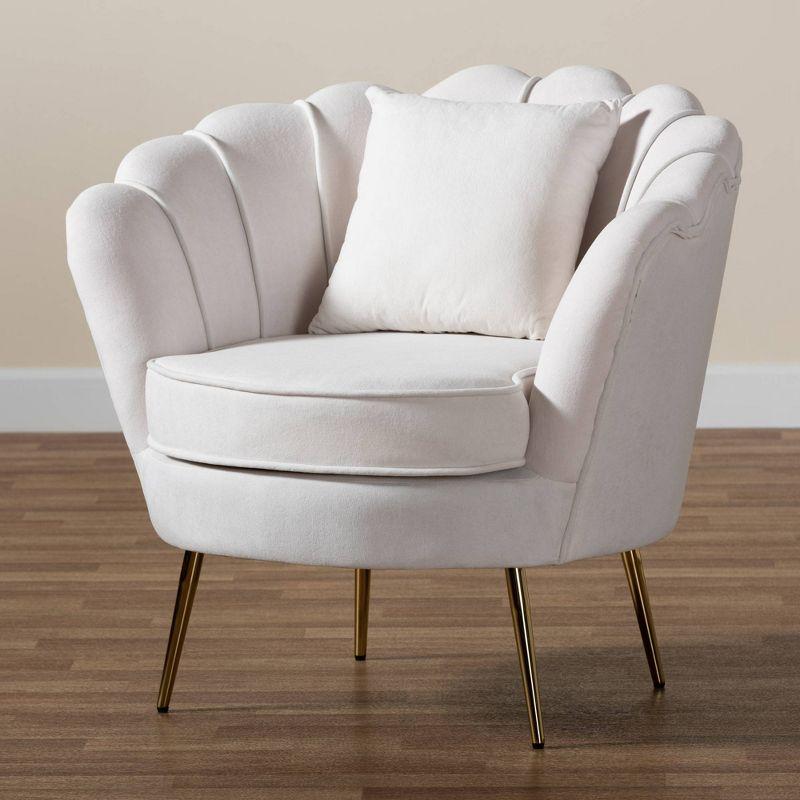 Garson Velvet and Metal Accent Chair - Baxton Studio