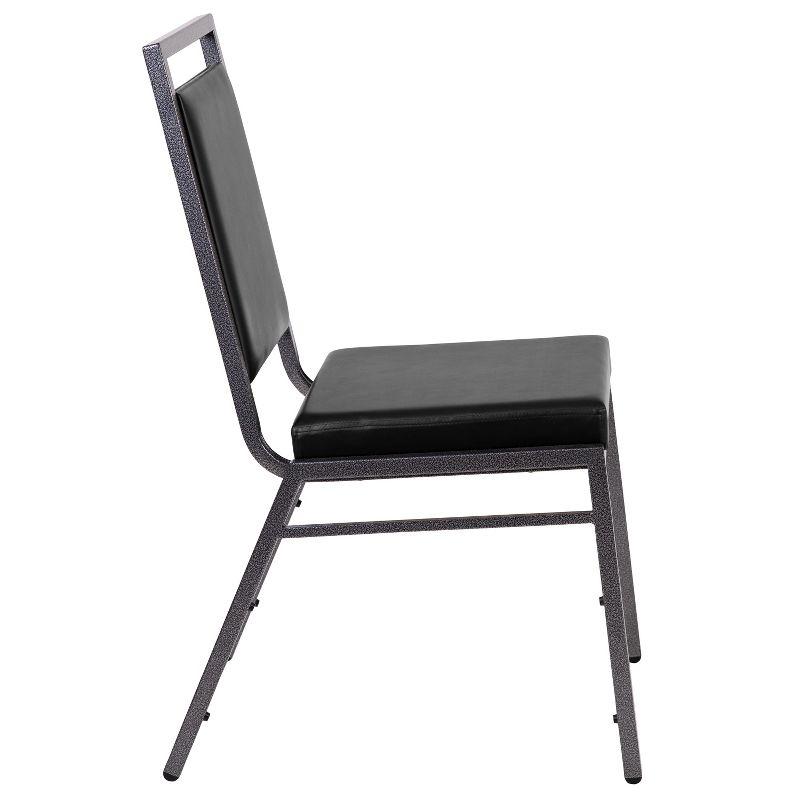 Black Vinyl and Metal Stacking Banquet Chair