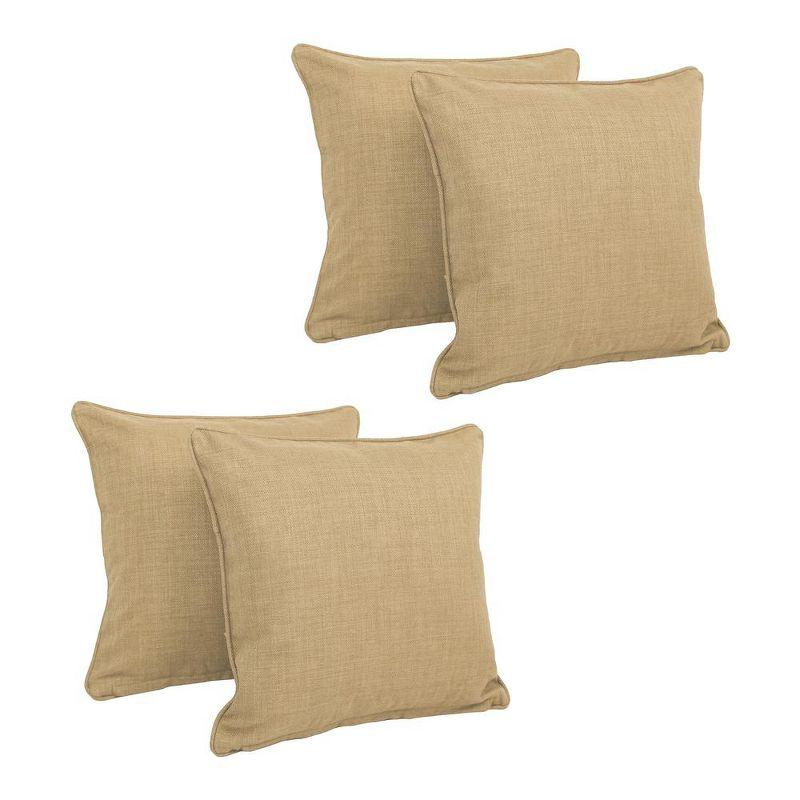 18-inch Sandstone Outdoor Spun Polyester Square Throw Pillows Set