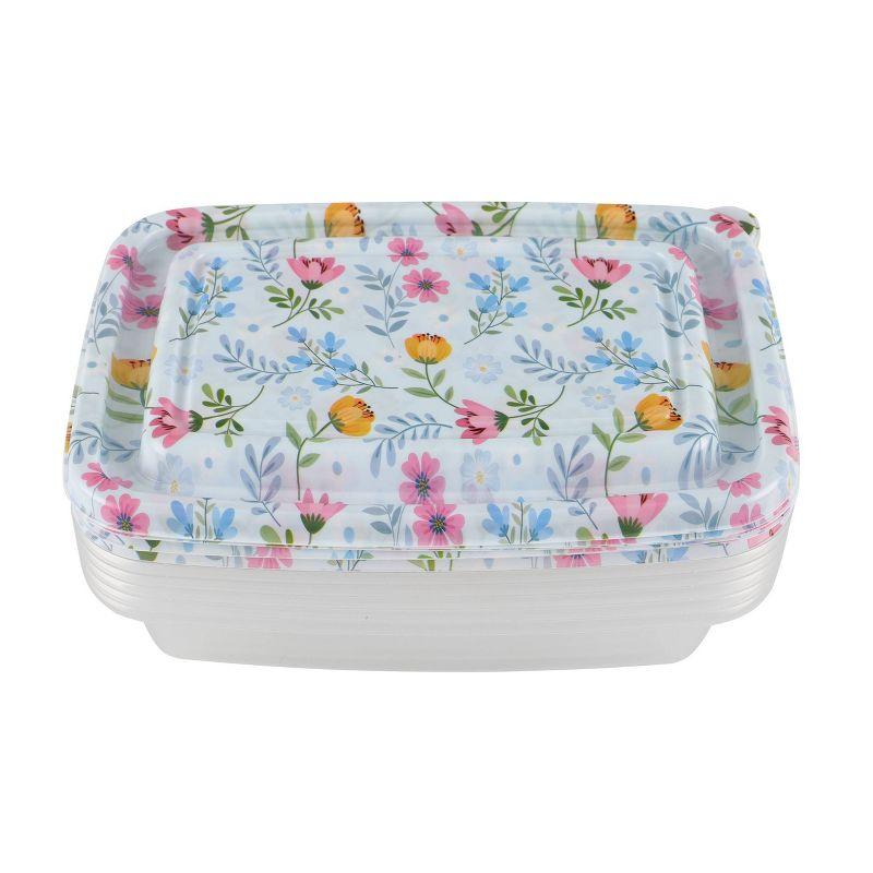 Cook With Color 6pk Floral Rectangle Food Storage Container Set