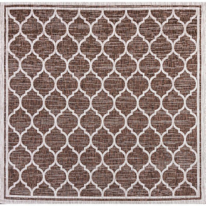 Trebol Moroccan Trellis Textured Weave Indoor/Outdoor Area Rug - JONATHAN Y