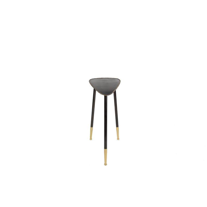 Mid-Century Side Table Black - Olivia & May: Industrial Style, Iron Frame, Metal Top, Indoor Use, 100 lbs Capacity