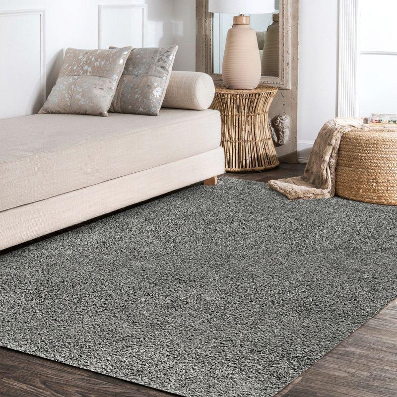 5'x8' Mercer Shag Plush Area Rug, Charcoal - JONATHAN Y