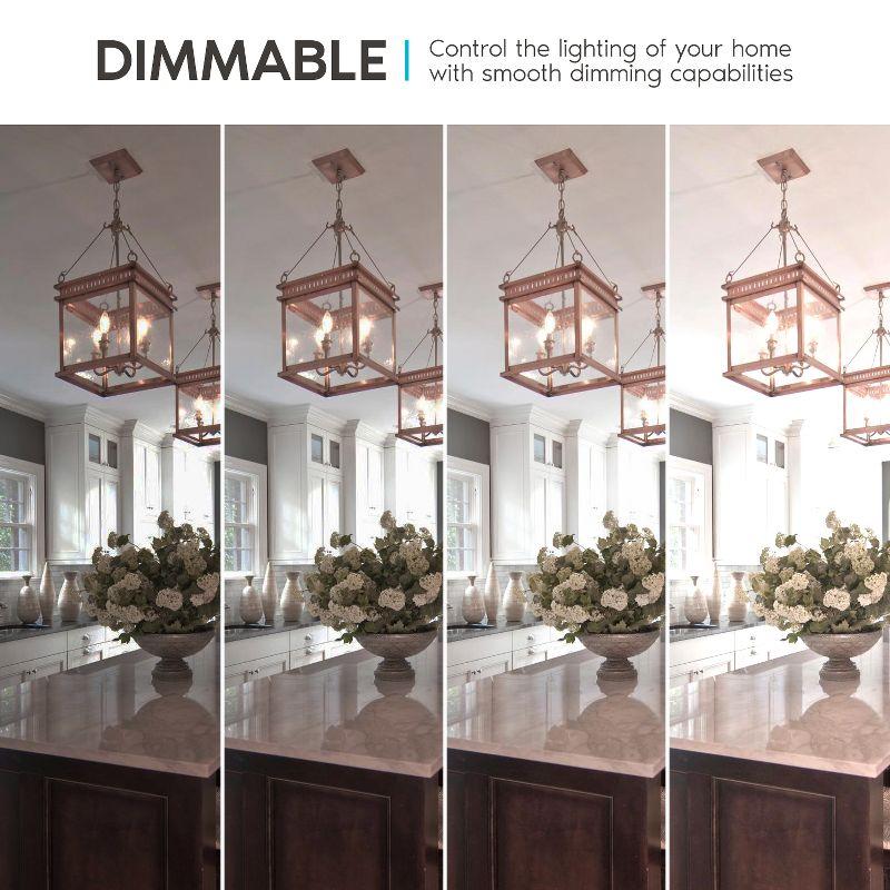 Luxrite 4W Vintage Candelabra LED Bulbs Dimmable, 400 Lumens, 3000K Soft White, 40W Equivalent, UL Listed, E12 Base 24 Pack