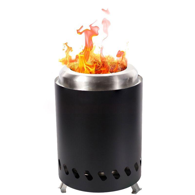 Compact Black Stainless Steel Tabletop Smokeless Fire Pit