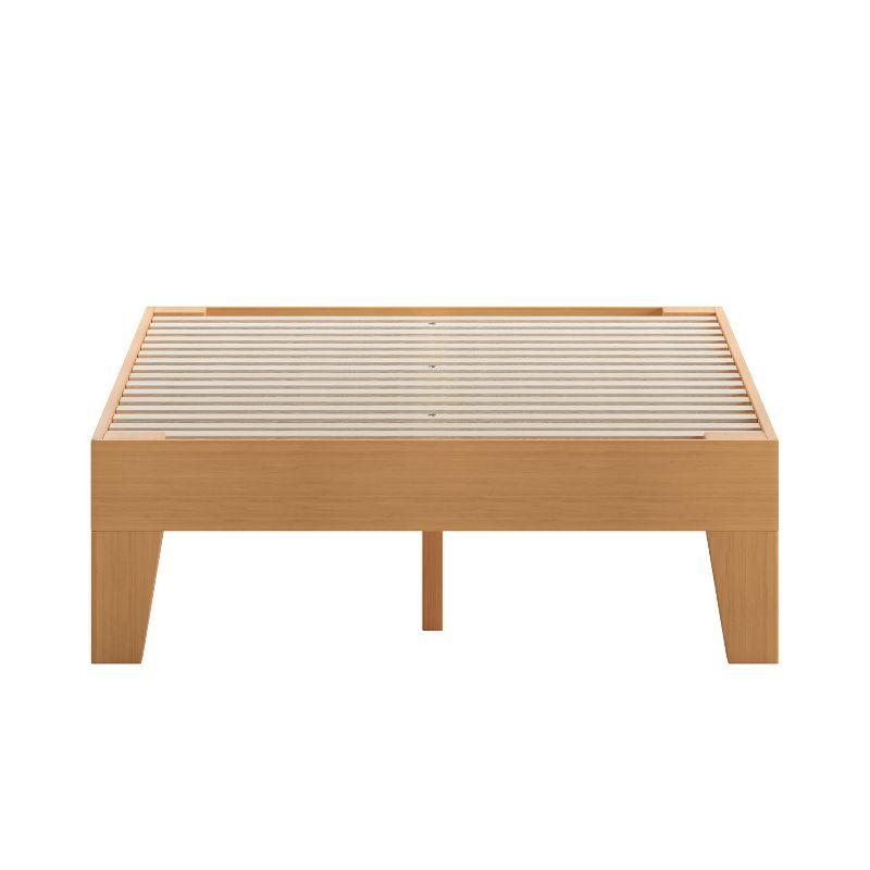 Merrick Lane Eduardo Platform Bed Frame, Solid Wood Platform Bed Frame With Slatted Support, No Box Spring Needed