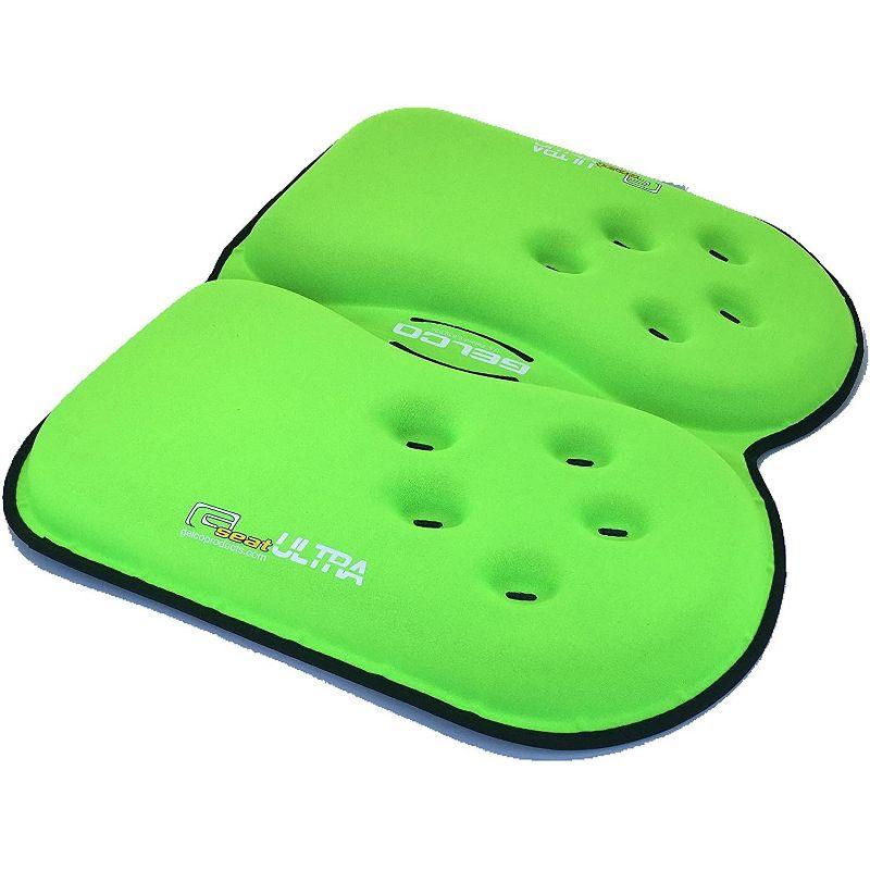 GSeat ULTRA - Travel Gel Foam Cushion, Relieves Discomfort and Promotes Healthy Posture for Car, Commute, Airplane and Travel Comfort - Green