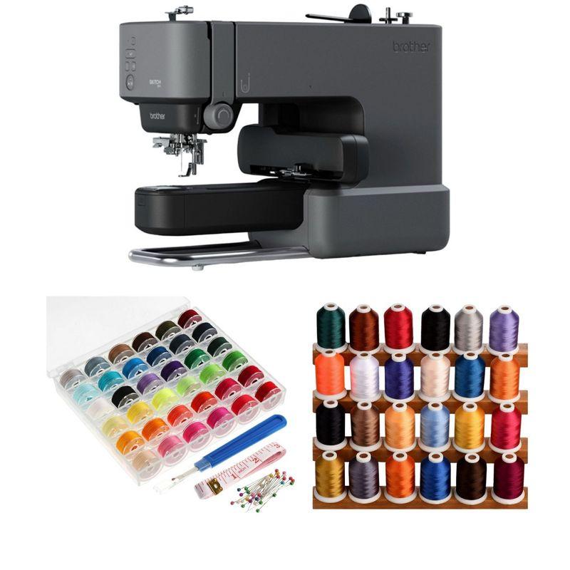 Brother Skitch Single-Needle Embroidery Machine with Colors Thread, and Bobbins