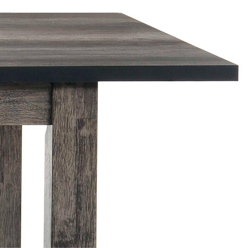 5pc Grayson Extendable Dining Table with Padded Seats Gray Oak - Picket House Furnishings: Rubberwood, Seats 6, Square Shape