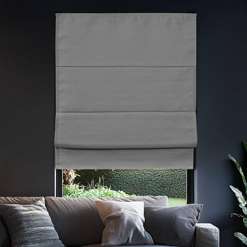 27"x64" Chicology Blackout Roman Shade Pearl Gray