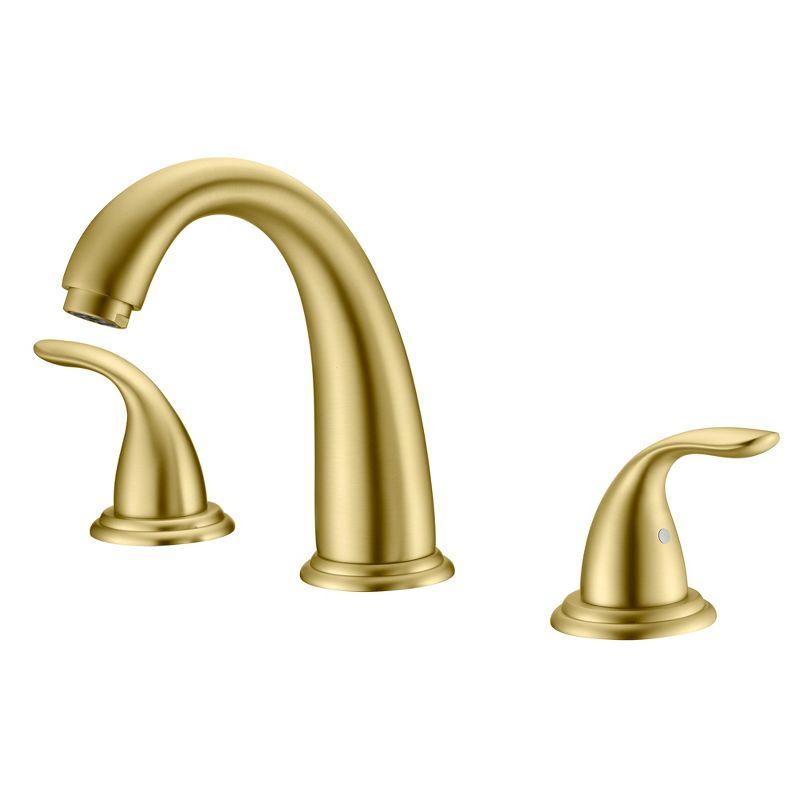 Brushed Gold 3-Hole Roman Tub Faucet with Brass Handles