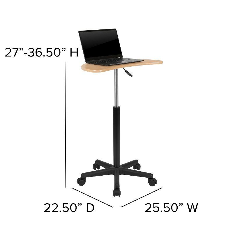Flash Furniture Maple Sit to Stand Mobile Laptop Computer Desk