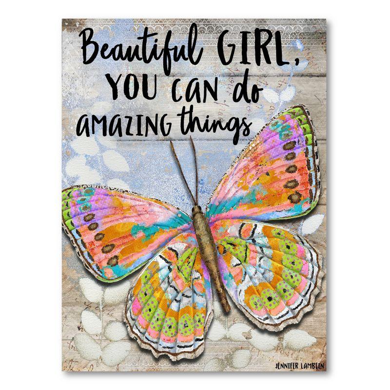 Courtside Market Beautiful Girl Butterfly 16x20 Gallery-Wrapped Canvas