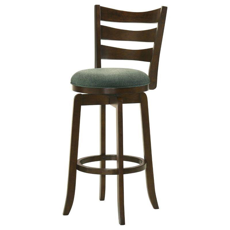 Coaster Home Furnishings Murphy Ladder Back Pub Height Swivel Bar Stool Dark Cherry and Hunter Green