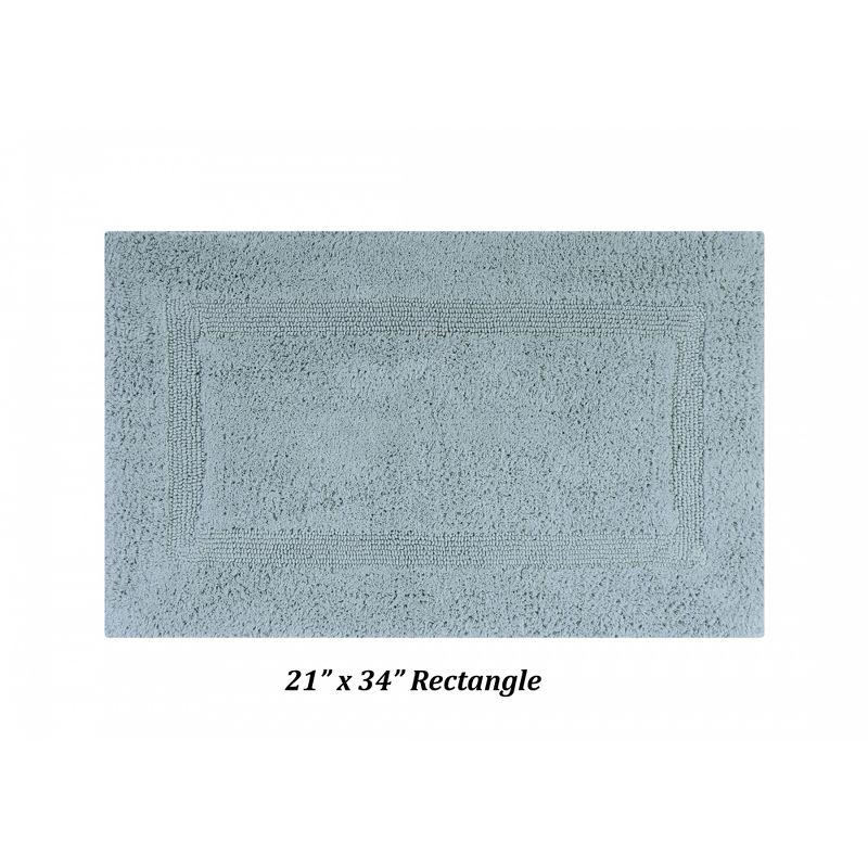 Better Trends Lux 100% Cotton Tufted Solid Reversible Bath Rug Set 3 PC (17" x 24" | 21" x 34" | 24" x 40") - Blue