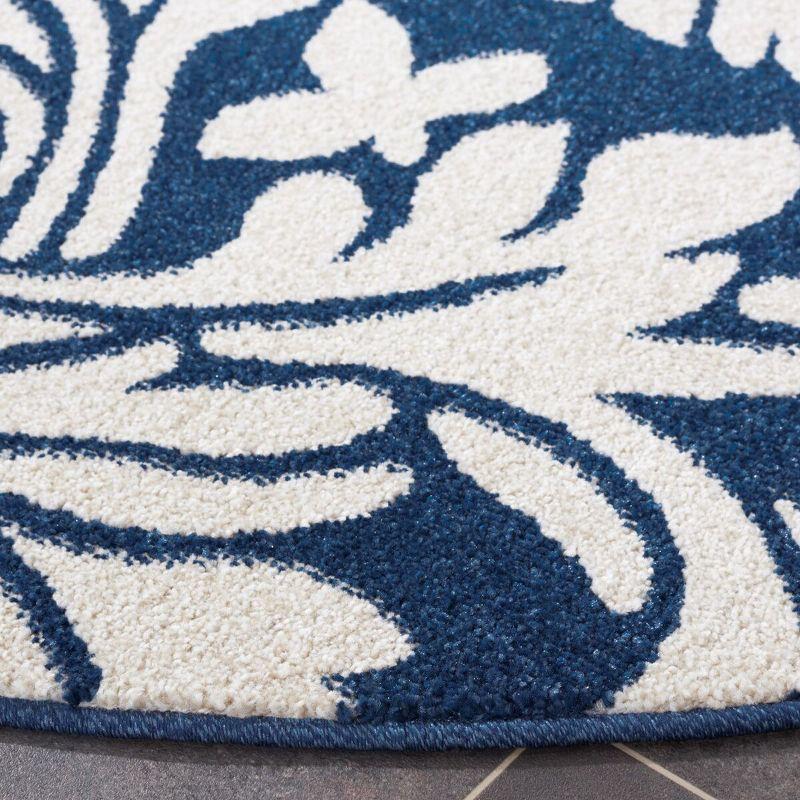Amherst AMT425 Power Loomed Area Rug - Dark Grey/Beige - 7' round - Safavieh.