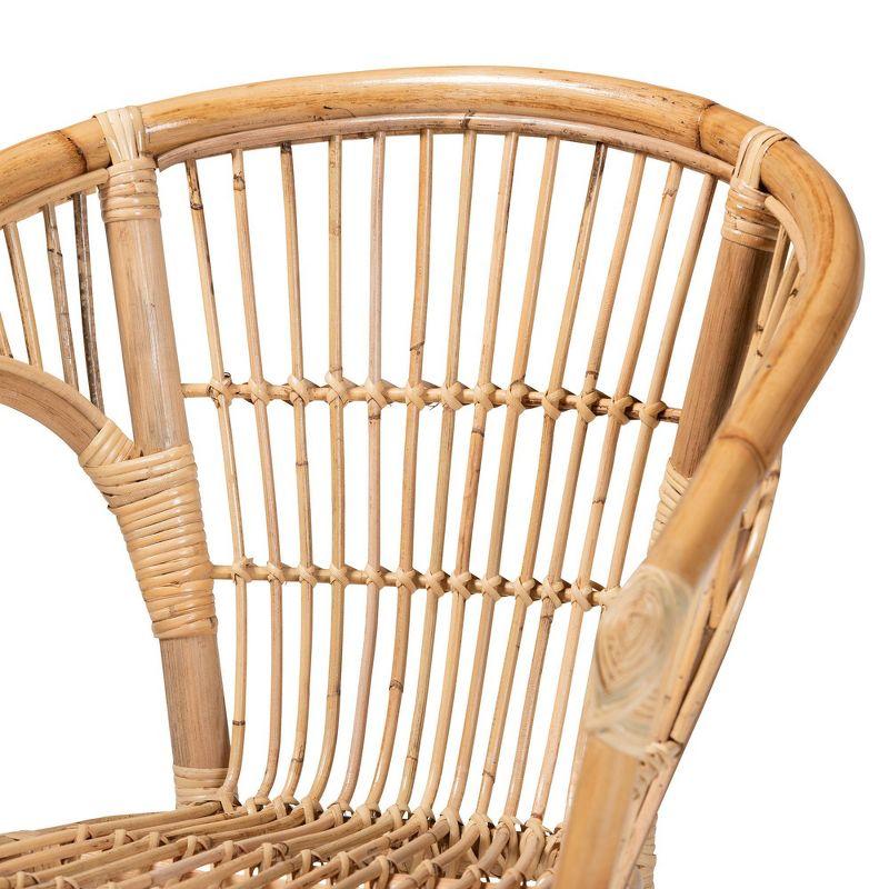 Alleta Modern Bohemian Rattan Dining Arm Chair