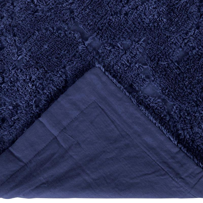 Euro Ashton Collection 100% Cotton Tufted Unique Luxurious Medallion Design Pillow Shams Navy - Better Trends