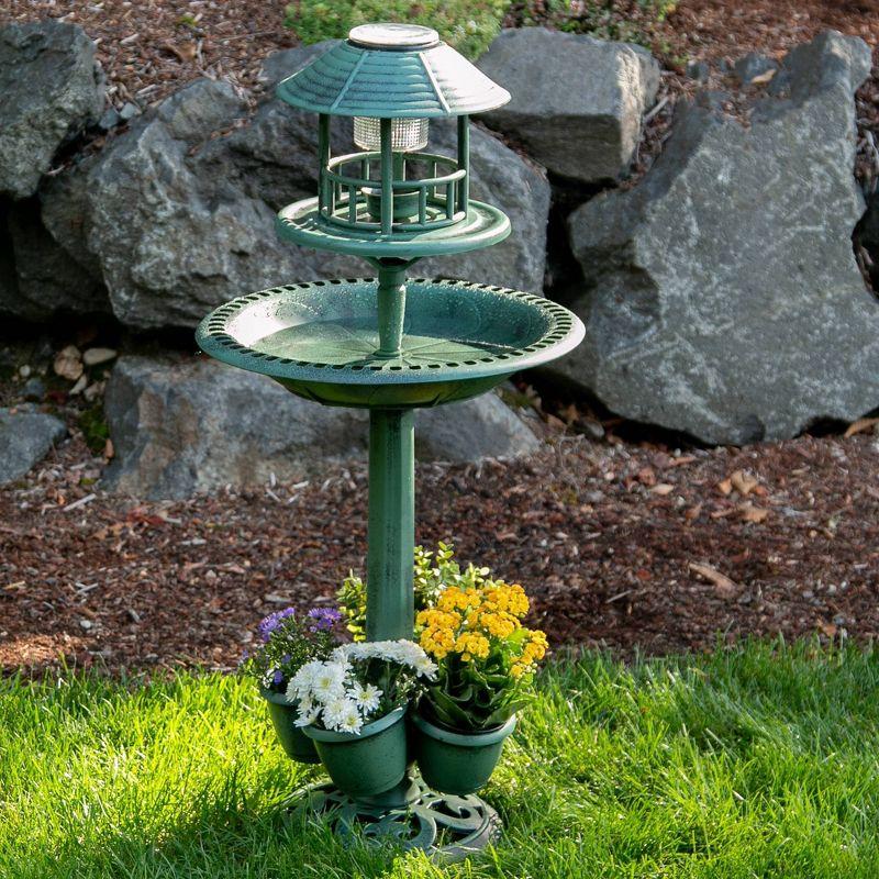 17" Verdigris Garden Centerpiece Bird Feeder Green - Zingz & Thingz: Freestanding, Non-Toxic, No Assembly Required