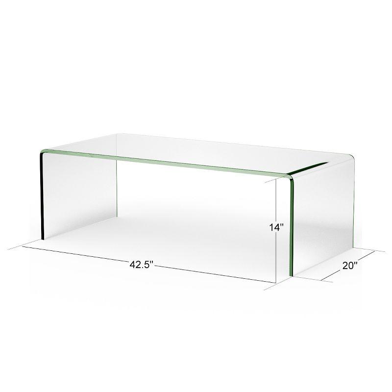 Clear Tempered Glass Modern Coffee Table, 45"