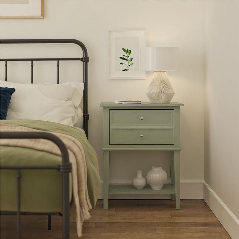 Ameriwood Home Franklin Accent Table with 2 Drawers, Pale Green