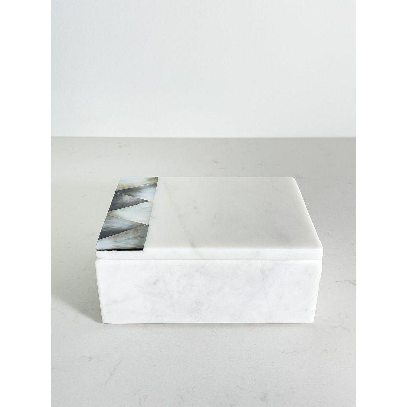 Mother Of Pearl Marble Marble Decorative Box