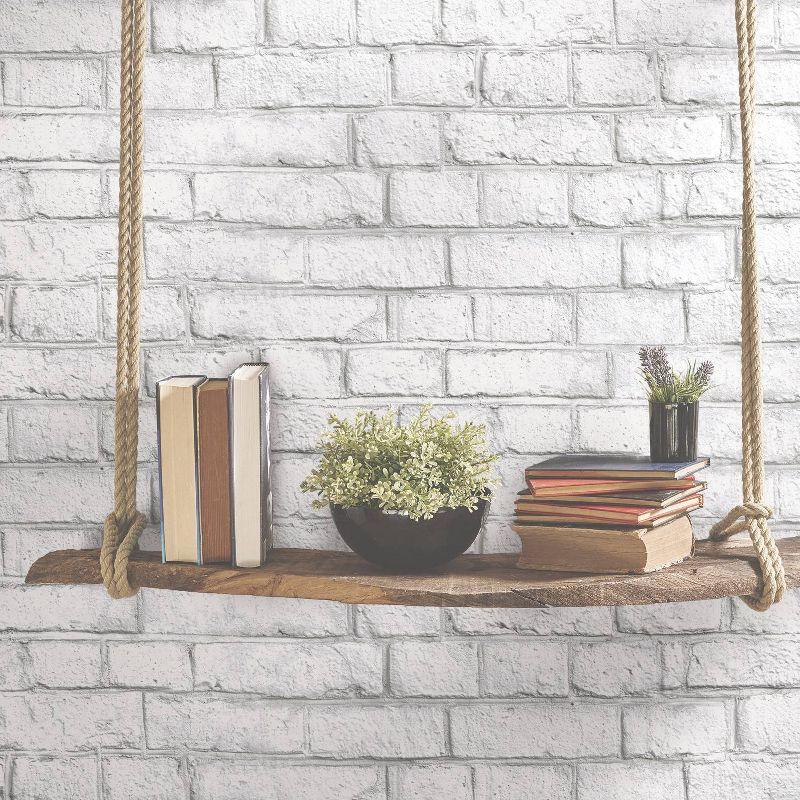 RoomMates White Brick White Peel and Stick Wallpaper: Vinyl Self-Adhesive, Industrial Style, Classic Brick Pattern