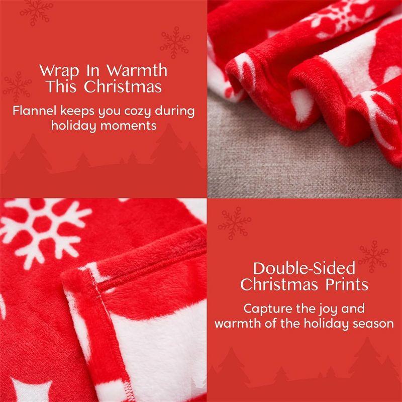 Joyfy 50x60’’ Christmas Throw Blanket, Soft Fleece Reindeer Blanket, Warm Plush Christmas Decoration, Winter Cozy Holiday Cabin Throw for Sofa Couch